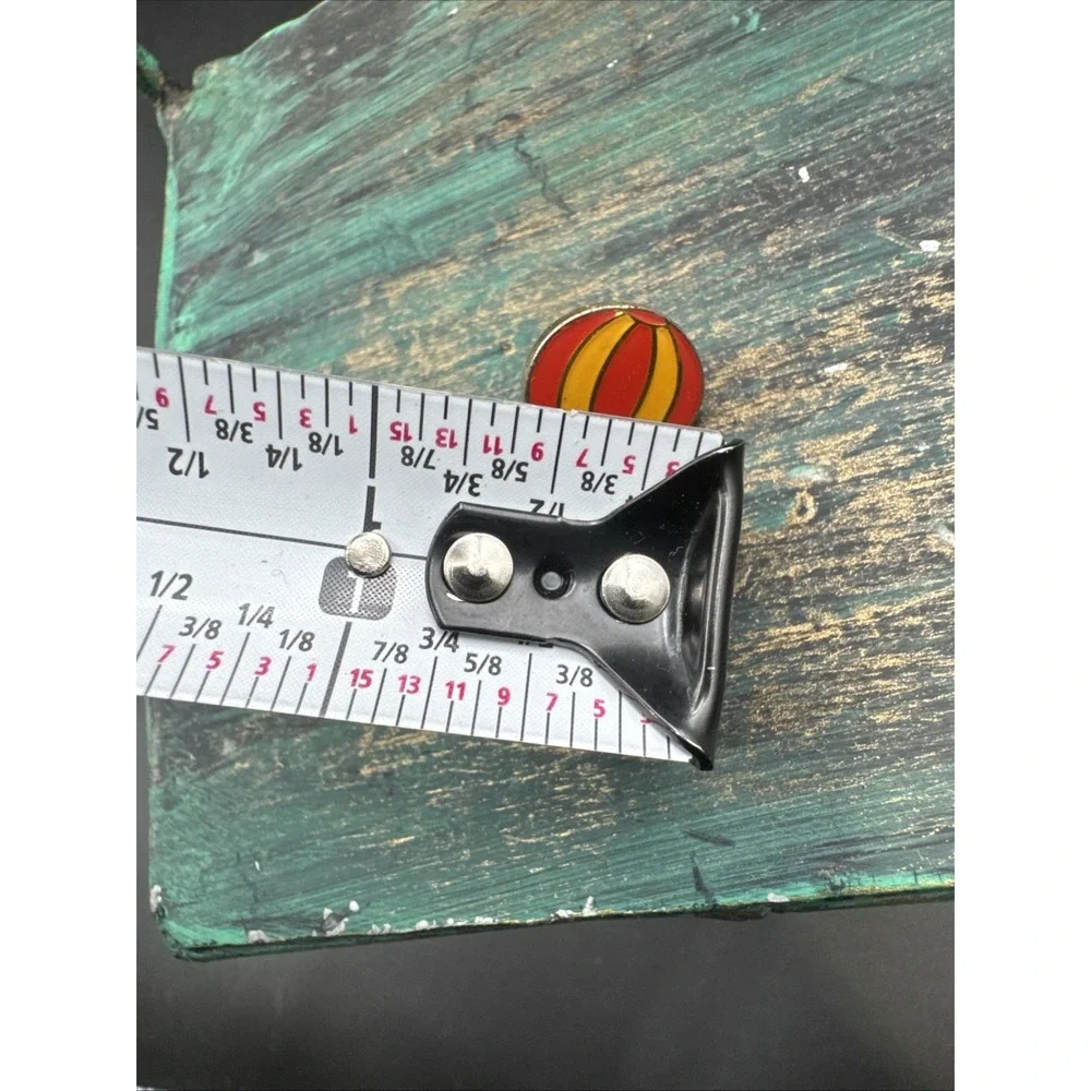 Vintage Hot Air Balloon Lapel Hat Pin Red Yellow Collectible Fun